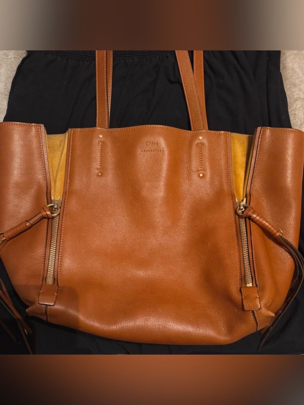 Chloe Milo Tan Leather Tote Bag! EUC with COA!